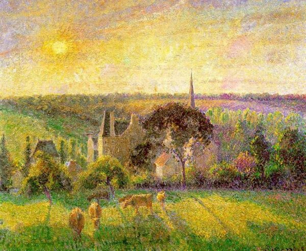 Die Kirche und der Bauernhof von Eragny – Camille Pissarro Camille Pissarro 85x75