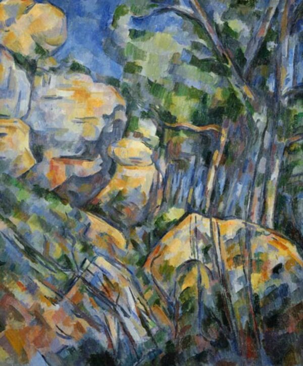 Felsen in der Nähe der Höhlen – Paul Cézanne Paul Cézanne 70x85