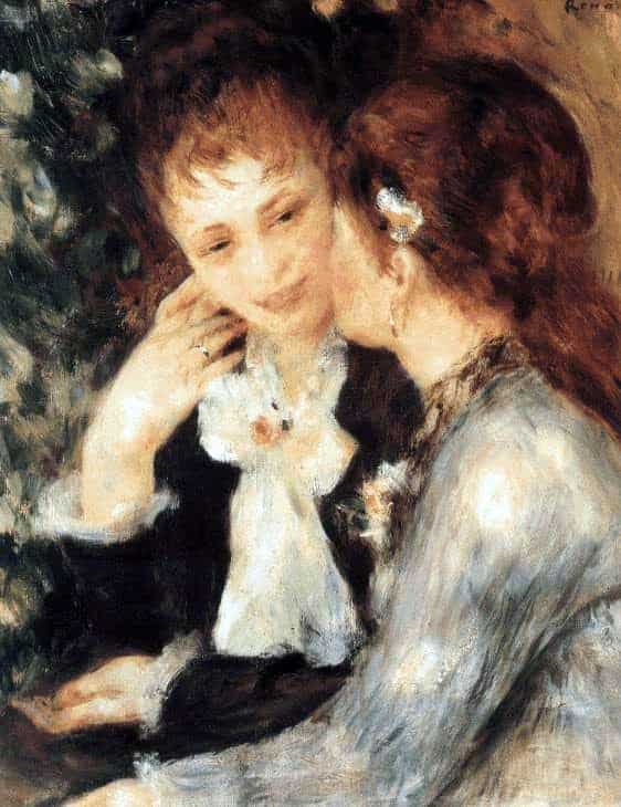 Junge Frauen, die sprechen (Vertraulichkeiten) – Pierre-Auguste Renoir Pierre-Auguste Renoir 70x85