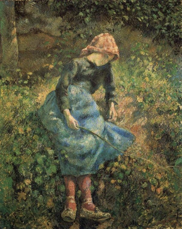 Junge Frau mit dem Stab – Camille Pissarro Camille Pissarro 70x85