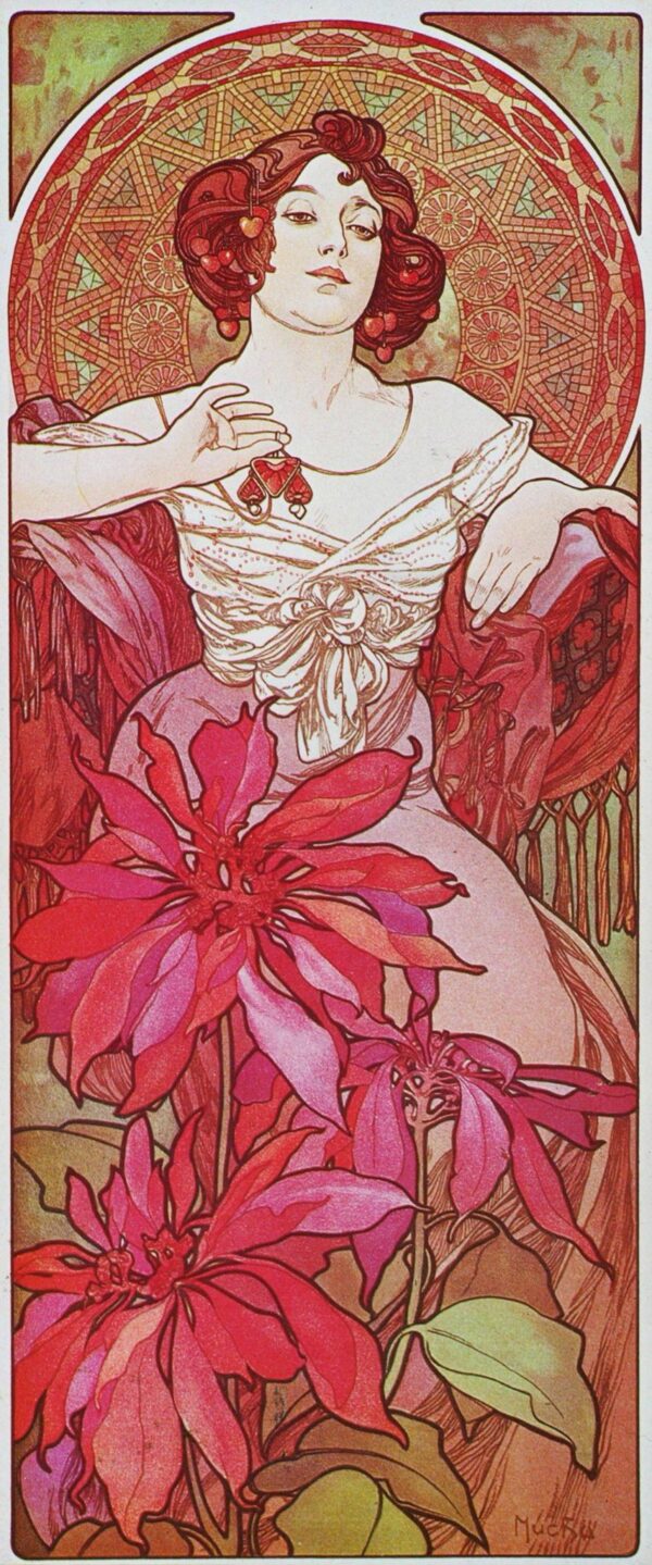 Die Edelsteine: Rubin – Mucha Alfons Mucha 70x160