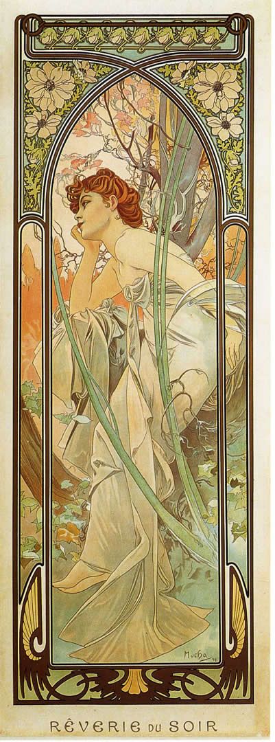 Stunden des Tages: Abendtraum – Mucha Alfons Mucha 70x160