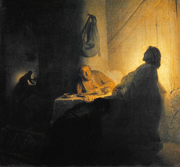 Der auferstandene Christus an der Seite von Emmaus – Rembrandt van Rijn Rembrandt van Rijn 70x70