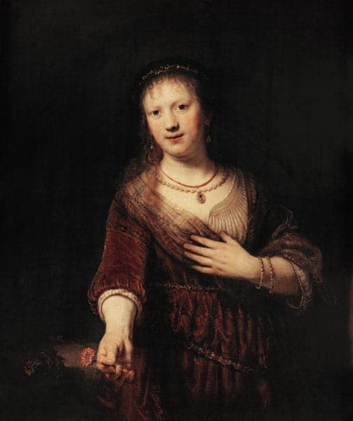 Saskia mit der roten Blume – Rembrandt van Rijn Rembrandt van Rijn 70x85