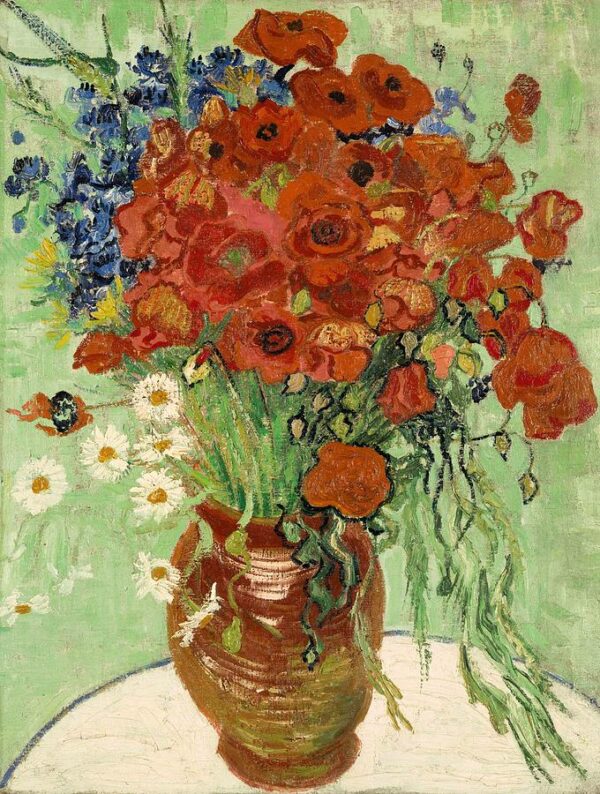 Vase mit Margeriten und Mohnblumen – Van Gogh Vincent Van Gogh 70x85