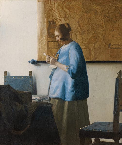 Die Frau in Blau, die einen Brief liest – Johannes Vermeer Jan Vermeer 70x85