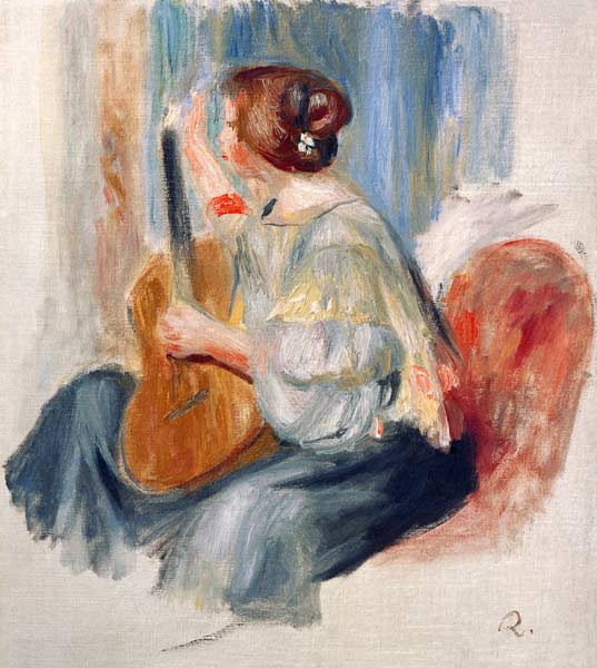 Frau mit Gitarre – Pierre-Auguste Renoir Pierre-Auguste Renoir 70x70