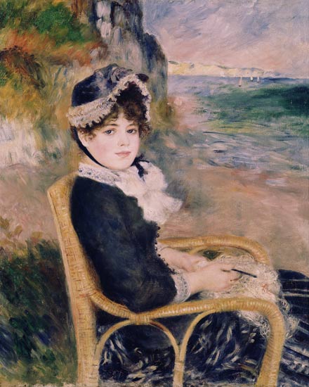 Häkelnde Frau am Meeresufer – Pierre-Auguste Renoir Pierre-Auguste Renoir 70x85