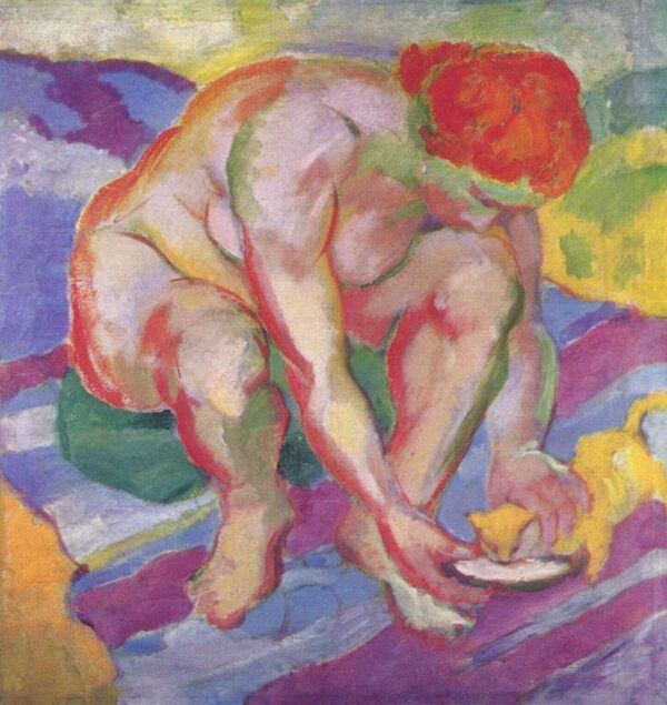 Akt mit Katze – Franz Marc Franz Marc 70x70