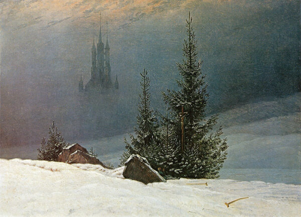 Winterlandschaft mit Kirche – Caspar David Friedrich Caspar David Friedrich 105x70