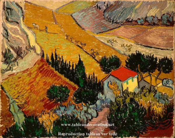 Landschaft mit einem Haus und einem Bauern – Van Gogh Vincent Van Gogh 85x75