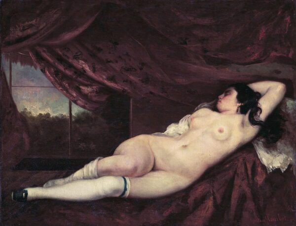 Frau nackt liegend – Gustave Courbet Beliebte Bilder 85x75