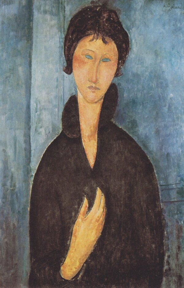 Frau mit blauen Augen – Amedeo Modigliani Amedeo Modigliani 70x105