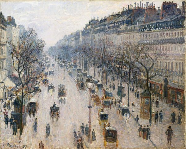 Boulevard Montmartre an einem Wintermorgen – Camille Pissarro Beliebte Bilder 85x75