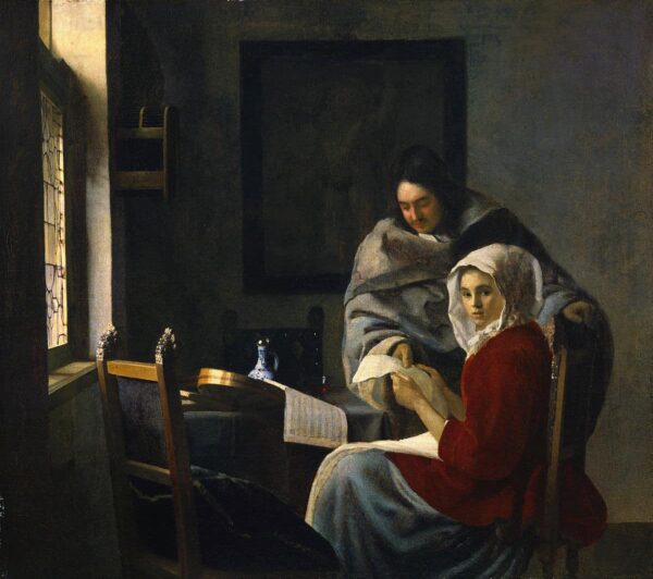 Die unterbrochene Musikstunde – Johannes Vermeer Jan Vermeer 70x70