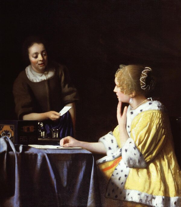 Die Herrin und die Dienerin – Johannes Vermeer Jan Vermeer 70x70