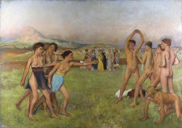 Junge Spartiaten beim Ringen üben – Edgar Degas Edgar Degas 70x105