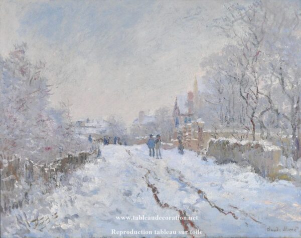 Straße unter dem Schnee, Argenteuil – Schneebild von Monet Claude Monet 85x75