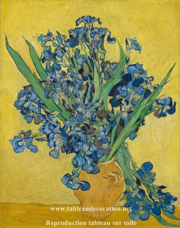 Die gelben Iris (Vase mit Iris) – Van Gogh Beliebte Bilder 70x85