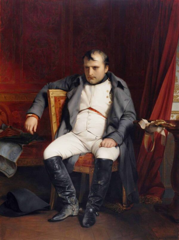 Napoléon Bonaparte tritt in Fontainebleau zurück – Paul Delaroche Beliebte Bilder 70x85