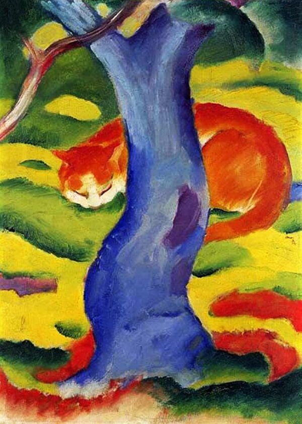 Katze hinter einem Baum – Franz Marc Franz Marc 70x105