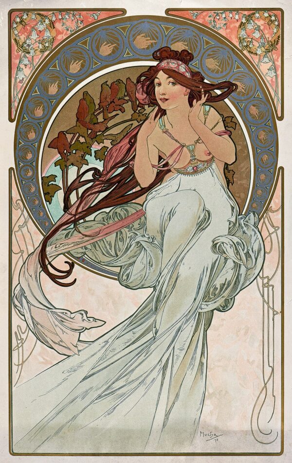 Vier Künste: Musik – Mucha Alfons Mucha 70x105