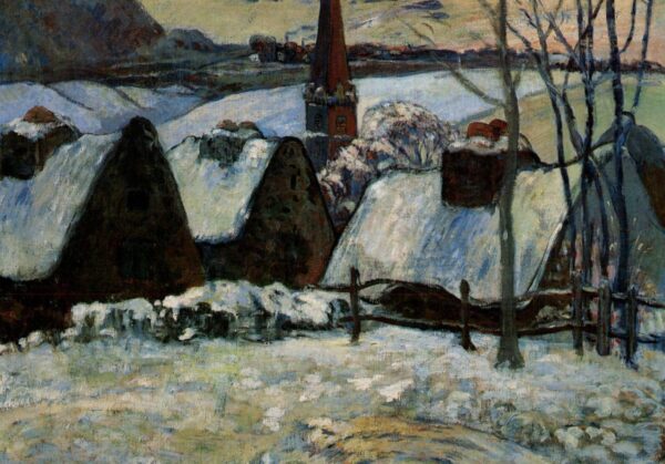 Dorf in der Bretagne im Schnee – Paul Gauguin Paul Gauguin 105x70