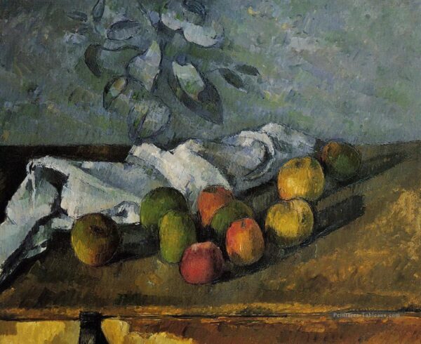 Äpfel und ein Handtuch – Paul Cézanne Paul Cézanne 85x75