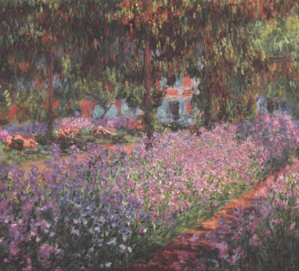 Der Garten des Künstlers in Giverny (Iris) – Claude Monet Beliebte Bilder 70x70