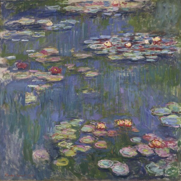 Wasserlilien, 1916 – Claude Monet „Die Seerosen“ von Claude Monet 70x70