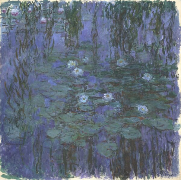 Die blauen Seerosen – Claude Monet „Die Seerosen“ von Claude Monet 70x70