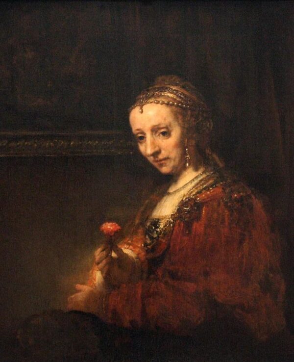 Frau mit Nelke – Rembrandt van Rijn Rembrandt van Rijn 70x85