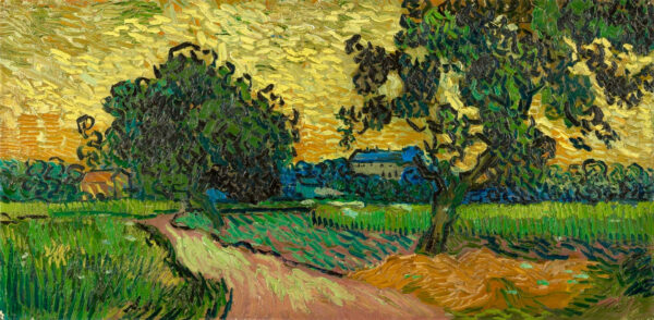 Château d’Auvers bei Sonnenuntergang – Van Gogh Vincent Van Gogh 140x70