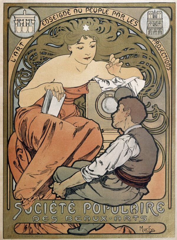 Plakat für die Gesellschaft der Schönen Künste – Mucha Alfons Mucha 70x105