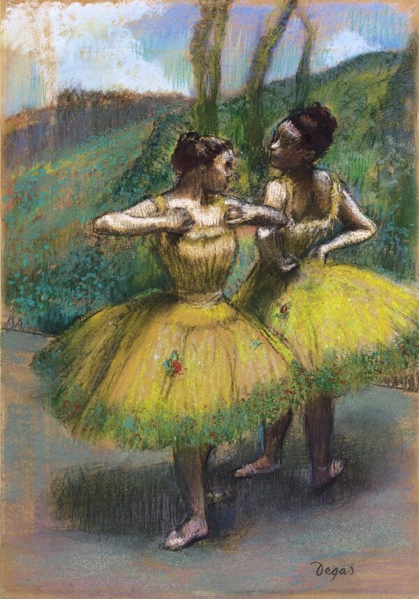 Tänzerinnen in gelben Röcken (Zwei Tänzerinnen in Gelb) – Edgar Degas Edgar Degas 70x105