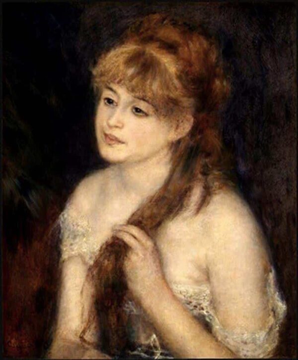 Junge Frau, die ihre Haare flechtet – Pierre-Auguste Renoir Pierre-Auguste Renoir 70x85