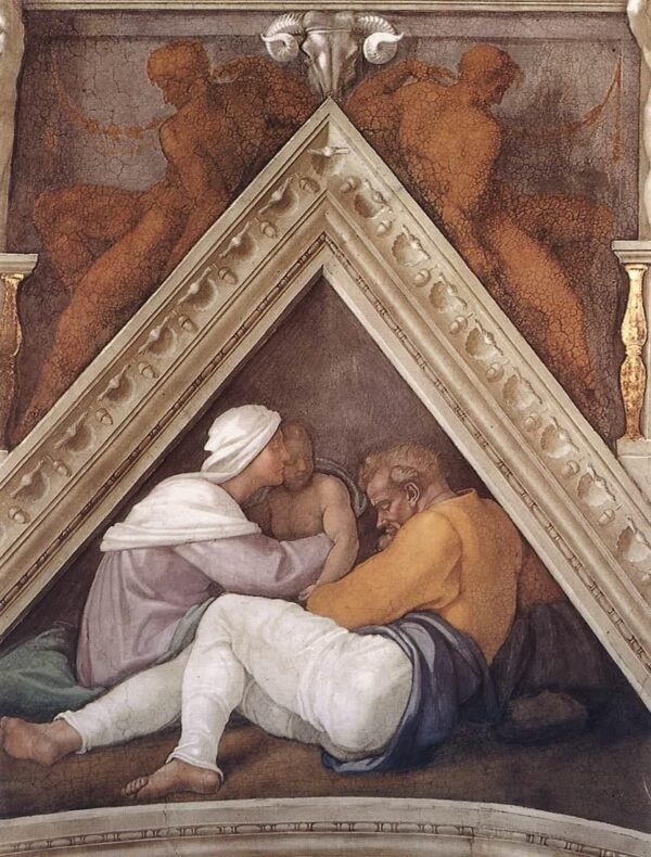 Die Decke der Sixtinischen Kapelle: Die Vorfahren Christi – Michelangelo Michelangelo 70x85