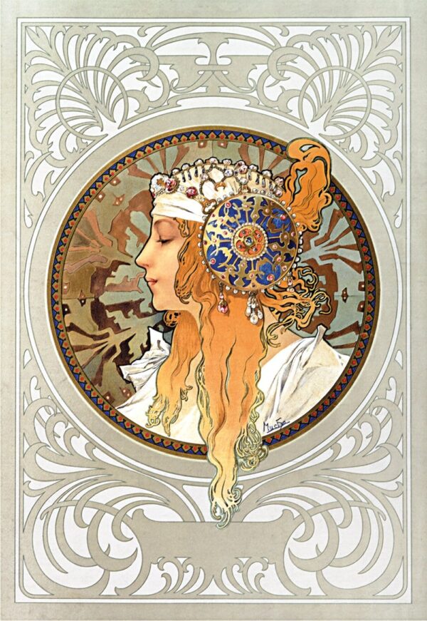 Byzantinische Köpfe: Blonde – Mucha Alfons Mucha 70x105