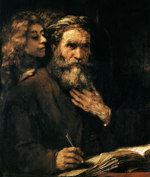 Der Evangelist Matthäus und die Engel – Rembrandt van Rijn Rembrandt van Rijn 70x85