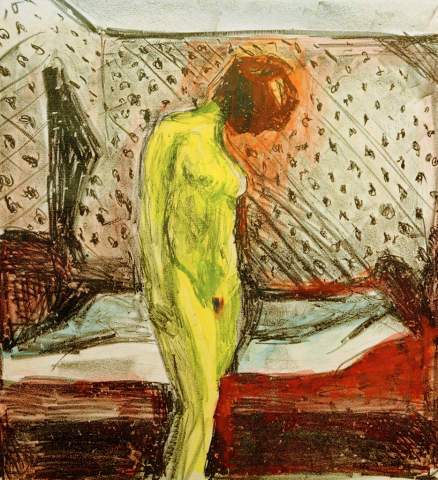 Junge Frau weint am Bett – Edvard Munch Edvard Munch 70x70