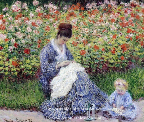 Camille Monet und das Kind im Garten – Claude Monet Claude Monet 85x75