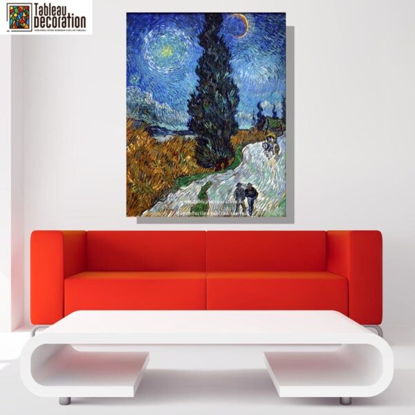 Route mit Zypresse und Stern – Van Gogh Beliebte Bilder 70x85 4