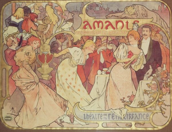 Die Liebenden – Mucha Alfons Mucha 85x75