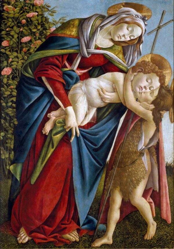 Die Madonna mit dem Kind und dem jungen Johannes – Sandro Botticelli Sandro Botticelli 70x105