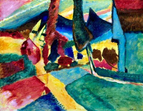 Landschaft mit zwei Pappeln – Wassily Kandinsky Wassily Kandinsky 85x75