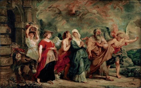 Die Familie von Lot verlässt Sodom – Peter Paul Rubens Peter Paul Rubens 105x70