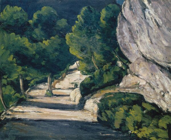 Landschaft. Straße mit Bäumen in den Rocky Mountains – Paul Cézanne Paul Cézanne 85x75