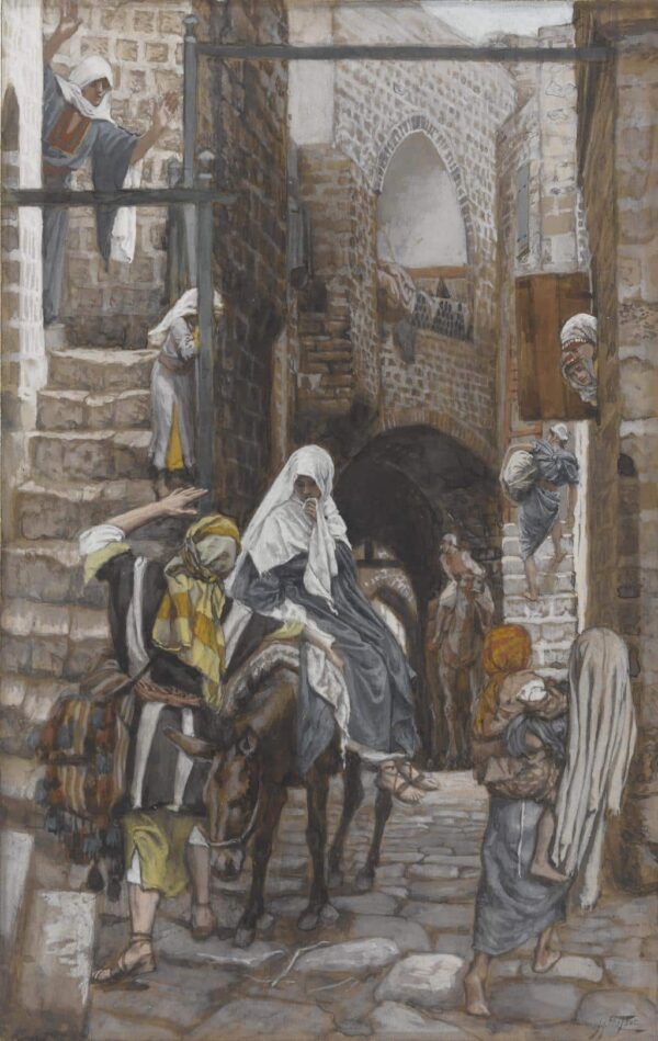 Heiliger Joseph sucht eine Unterkunft in Bethlehem – James Tissot James Tissot