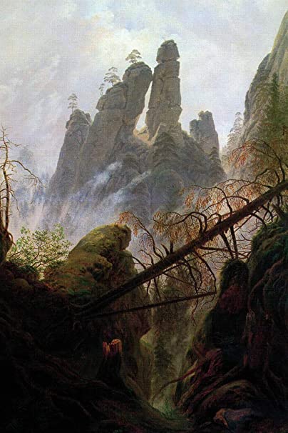 «Schlucht in der Elbsandsteingebirge – Caspar David Friedrich» Caspar David Friedrich 70x105