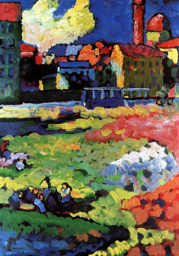 München Schwabing mit der Kirche Sainte-Ursule – Wassily Kandinsky Wassily Kandinsky 70x105